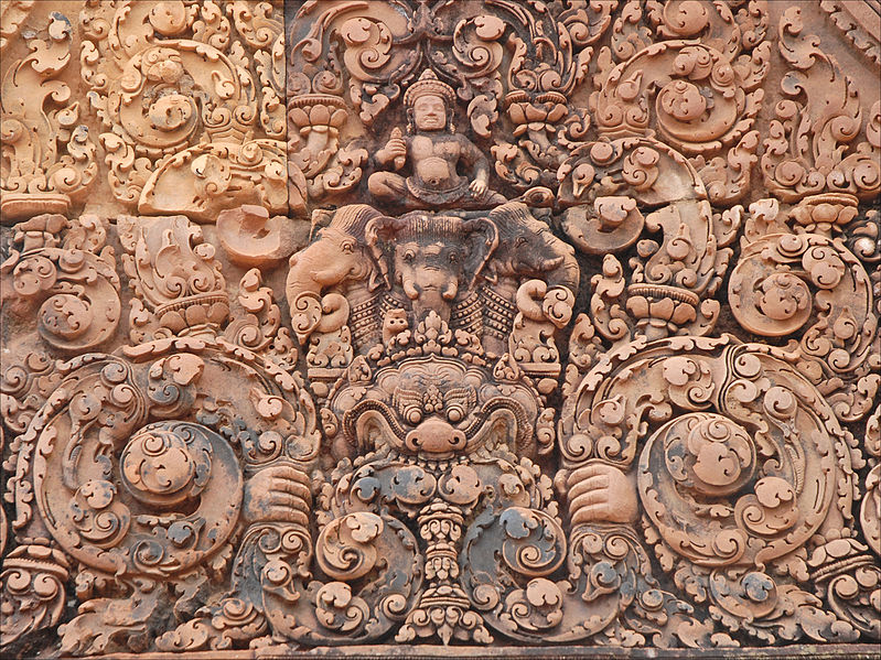 Carvings at Banteay Srey - Image by dalbera via Creative Commons