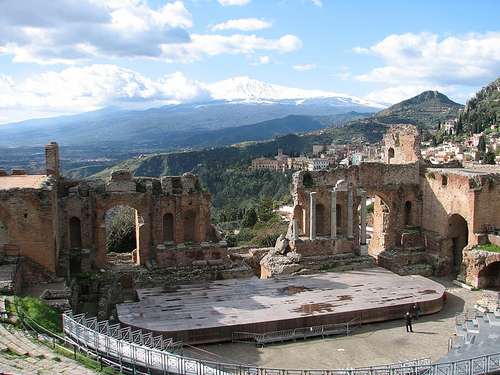 Taormina with Mount Etna in the Background